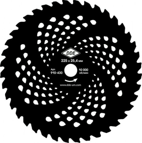 Диск кустореза DDE WOOD CUT твердосплавный (225х25,4/20 мм; 40 зубьев) [910-430]