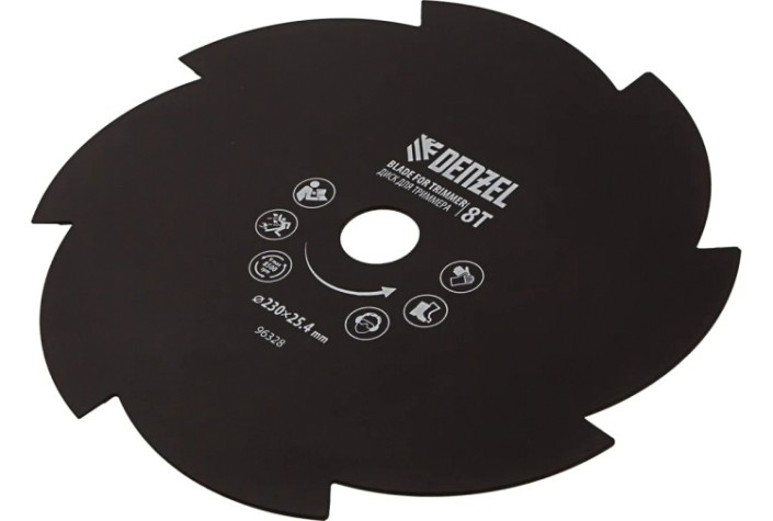 Диск кустореза Denzel 230х25,4 толщина 1,6 мм, 8 лезвий [96328]