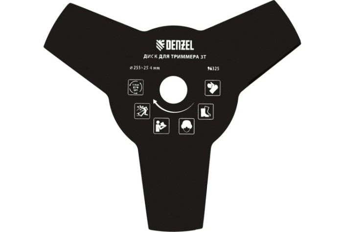 Диск кустореза Denzel 255х25,4 толщина 1,6 мм, 3 лезвия [96325]