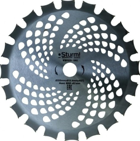 Диск кустореза Sturm BT8952D-1005 универсальный 255ммx25,4x40 с твердосплавными двус