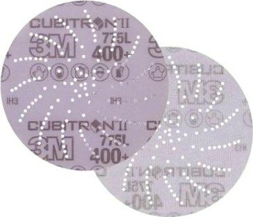Диск на сетчатой основе 3M Cubitron II Hookit 775L 400+, 150 мм, КлинСэндинг, № 05 (уп.5шт) [7100145455]