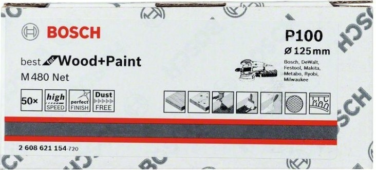 Диск на сетчатой основе BOSCH 125 мм G 100 Best for Wood+Paint PRO [2608621154]