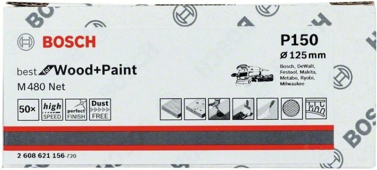 Диск на сетчатой основе BOSCH 125 мм G 150 Best for Wood+Paint PRO [2608621156]