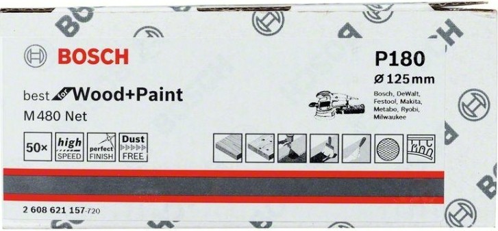 Диск на сетчатой основе BOSCH 125 мм G 180 Best for Wood+Paint PRO [2608621157]