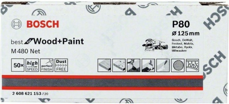 Диск на сетчатой основе BOSCH 125 мм G 80 Best for Wood+Paint PRO [2608621153]