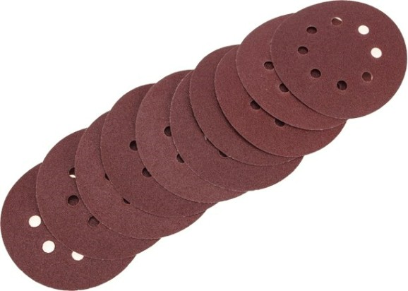 Диск на велюровой основе Kranz KR-91-1166 абразивный на липучке, p80, 125мм, 10 шт.