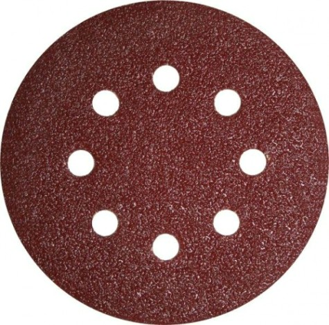 Диск на велюровой основе ПРАКТИКА 125 мм P 40 8 отверстий, (5шт.) [031-488]