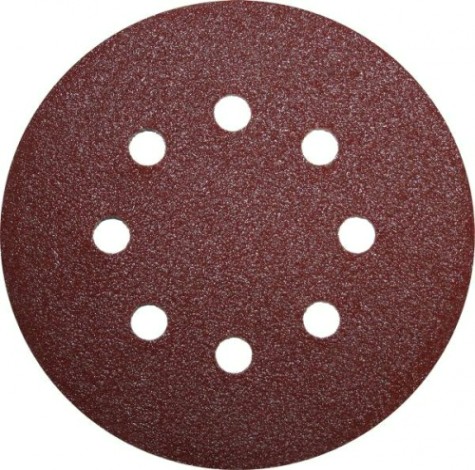 Диск на велюровой основе ПРАКТИКА 125 мм P 80 8 отверстий, (5шт.) [031-495]