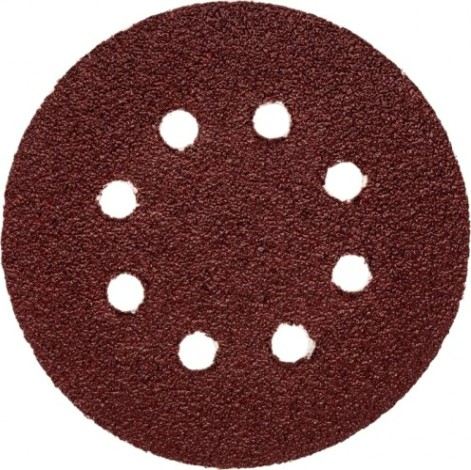 Диск на велюровой основе Sturm 9010-1258-040 "под липучку", d125мм, p40, 8 отв., 5 штук.