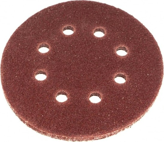 Диск на велюровой основе Sturm 9010-1258-040 "под липучку", d125мм, p40, 8 отв., 5 штук.