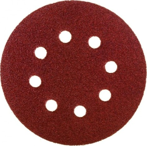 Диск на велюровой основе Sturm 9010-1258-080 "под липучку", d125мм, p80, 8 отв., 5 штук.