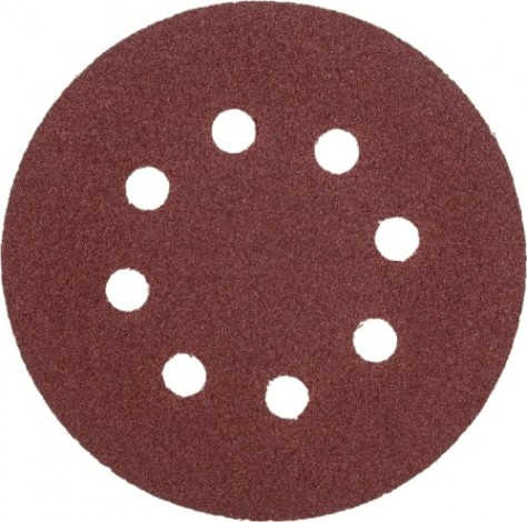Диск на велюровой основе Sturm 9010-1258-100 "под липучку", d125мм, p100, 8 отв., 5 штук.