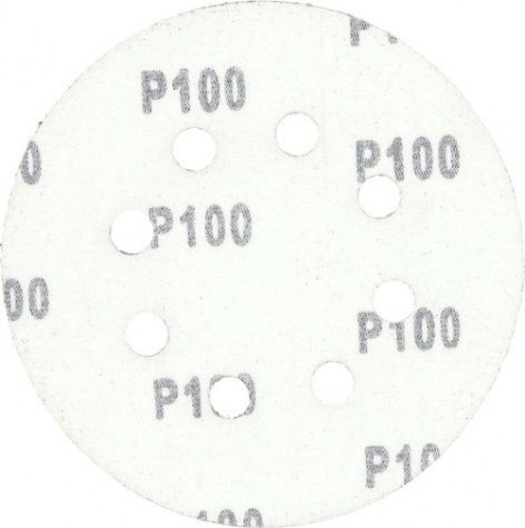 Диск на велюровой основе Sturm 9010-1258-100 "под липучку", d125мм, p100, 8 отв., 5 штук.