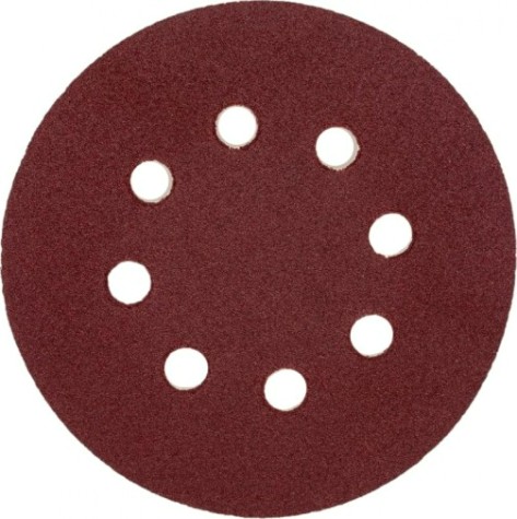 Диск на велюровой основе Sturm 9010-1258-120 "под липучку", d125мм, p120, 8 отв., 5 штук.