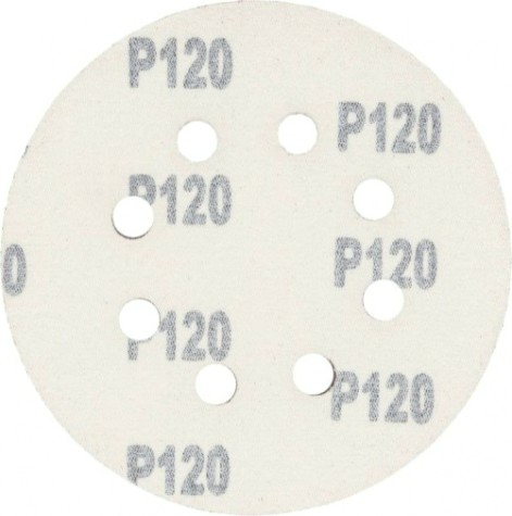 Диск на велюровой основе Sturm 9010-1258-120 "под липучку", d125мм, p120, 8 отв., 5 штук.