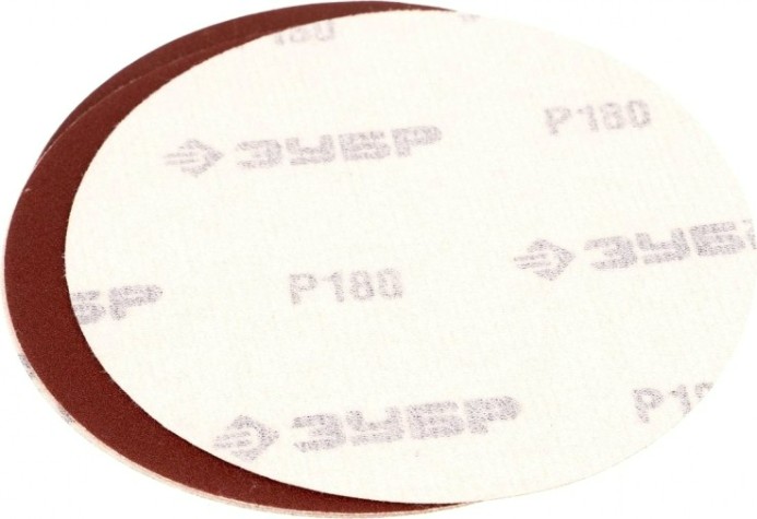 Диск на велюровой основе ЗУБР МАСТЕР без отверстий, р180, 125 мм, 5шт [35563-125-180]