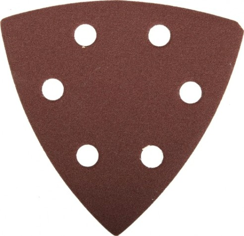 Диск на велюровой основе ЗУБР Мастер треугольник 6 отверстий, р180, 93х93х93мм, 5шт. [35583-180]