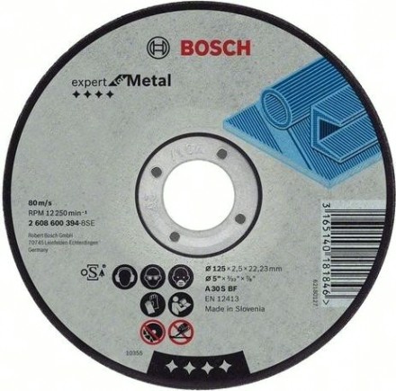Диск отрезной по металлу BOSCH 125х2,5х22.2 мм A30S-BF Standard for Metal [2608603160]