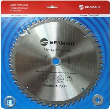 Диск пильный BELMASH 280х3,0/2,0х32/30х48Т [RD125A]