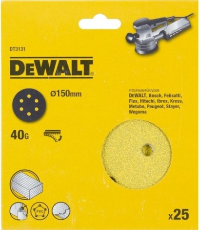 Диски на велюровой основе с отверстиями DeWALT DT3131-QZ 150 мм, 6 отв. G40