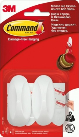 Дизайн-крючок малый 3M Command® (17082) белый 2 шт [7100107764]