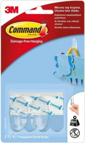 Дизайн-крючок малый 3M Command® (17092CLR) прозрачный 2 шт [7100108739]