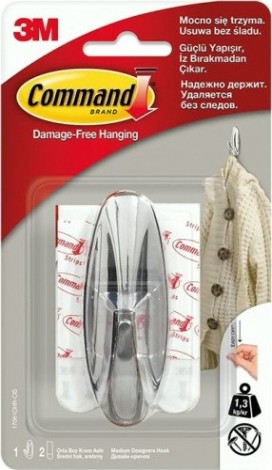 Дизайн-крючок средний 3M Command® (17081CHR) "Хром" 1 шт [7100139591]