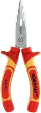 Длинногубцы диэлектрические Кобальт 647-116 1000 V, 160 мм, с плоскими губками Длинногубцы диэлектрические Кобальт 647-116 1000 V, 160 мм, с плоскими губками