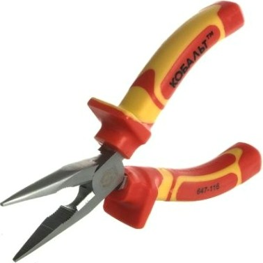 Длинногубцы диэлектрические Кобальт 647-116 1000 V, 160 мм, с плоскими губками