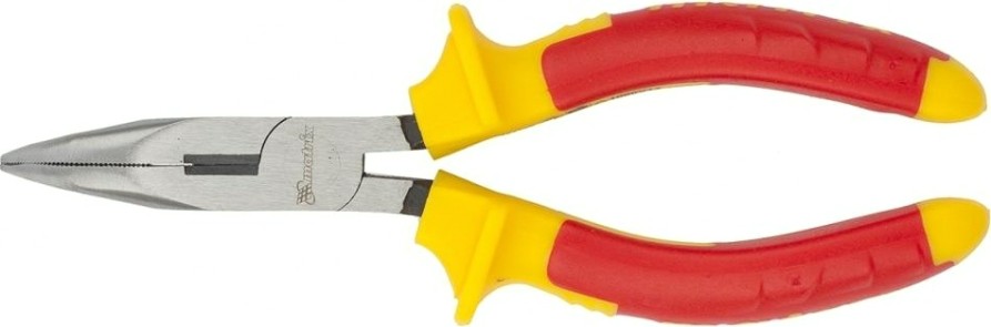 Длинногубцы диэлектрические MATRIX "Insulated" 160 мм, изогнутые, двухкомпонентные рукоятки 17472 [17472]