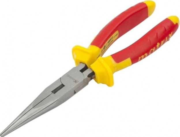 Длинногубцы диэлектрические MATRIX "Insulated" 200 мм, двухкомпонентные рукоятки 17103 [17103]