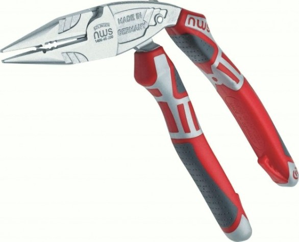 Длинногубцы изогнутые NWS 200 мм, ErgoMulti покрытие Crom [1406-49-200]
