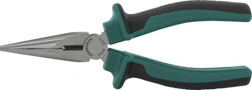 Длинногубцы JONNESWAY P1116 с двухкомпонентными рукоятками, 160 мм [049403]