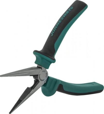 Длинногубцы JONNESWAY P1116 с двухкомпонентными рукоятками, 160 мм [049403]