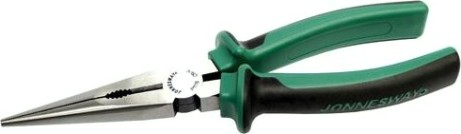 Длинногубцы JONNESWAY P1118 с двухкомпонентными рукоятками, 200 мм [049404]