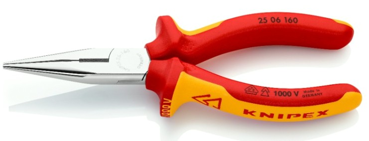 Длинногубцы KNIPEX KN-2506160TBK с режущими кромками VDE, 160 мм Длинногубцы KNIPEX KN-2506160TBK с режущими кромками VDE, 160 мм