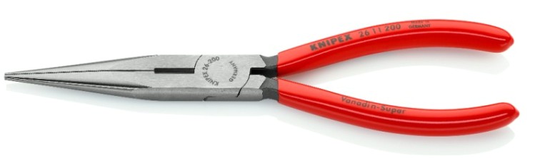 Длинногубцы KNIPEX KN-2611200SB с режущими кромками, 200 мм Длинногубцы KNIPEX KN-2611200SB с режущими кромками, 200 мм