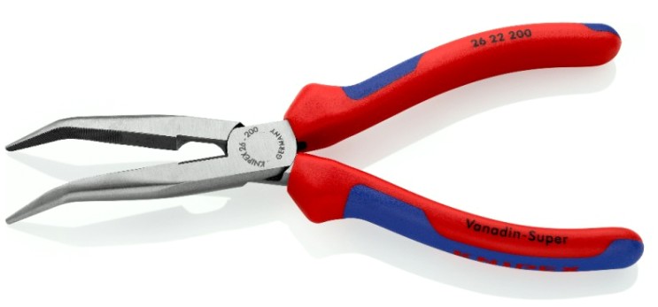 Длинногубцы KNIPEX KN-2622200SB с режущими кромками, губки 40°, 200 мм Длинногубцы KNIPEX KN-2622200SB с режущими кромками, губки 40°, 200 мм