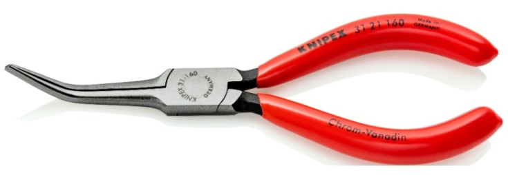 Длинногубцы KNIPEX KN-3121160SB острые, плоские гладкие губки 55 мм 45°, длина 160 Длинногубцы KNIPEX KN-3121160SB острые, плоские гладкие губки 55 мм 45°, длина 160