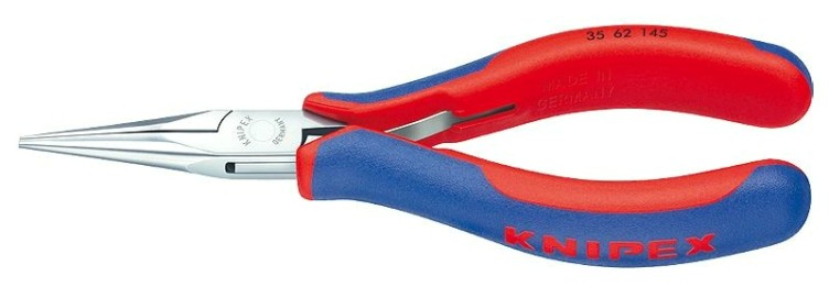 Длинногубцы KNIPEX KN-3562145SB захватные для электроники, плоскокруглые губки, 14 Длинногубцы KNIPEX KN-3562145SB захватные для электроники, плоскокруглые губки, 14