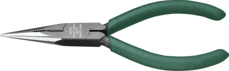 Длинногубцы KRAFTOOL "KRAFT-MINI" обливные рукоятки, crv сталь, 140мм [220017-3-14_z01]