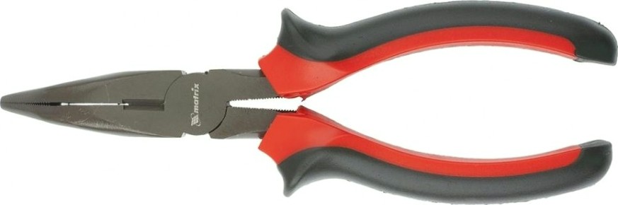 Длинногубцы MATRIX "Black Nickel" 160 мм, изогнутые, двухкомпонентные рукоятки 17458 [17458]
