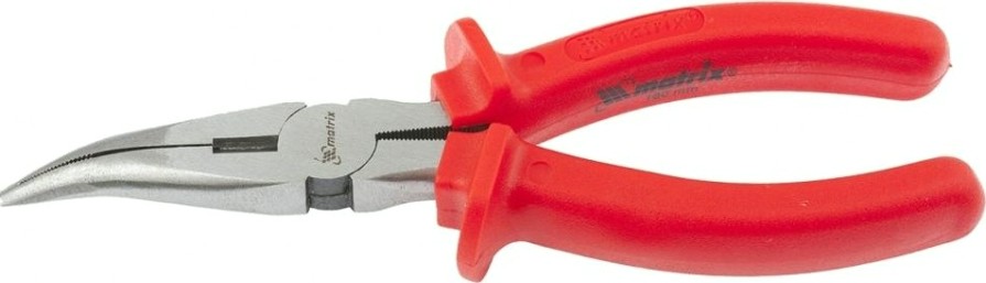 Длинногубцы MATRIX "Econom" 160 мм, изогнутые, пластмассовые рукоятки 17494 [17494]