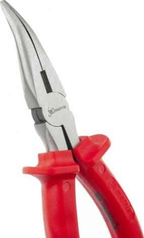 Длинногубцы MATRIX "Econom" 160 мм, изогнутые, пластмассовые рукоятки 17494 [17494]