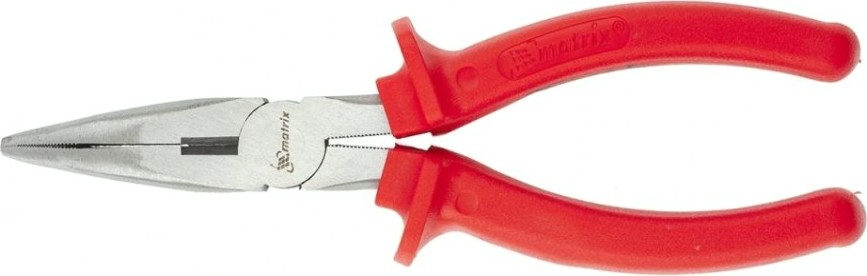 Длинногубцы MATRIX "Econom" 180 мм, изогнутые, пластмассовые рукоятки 17495 [17495]