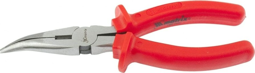 Длинногубцы MATRIX "Econom" 200 мм, изогнутые, пластмассовые рукоятки 17496 [17496]