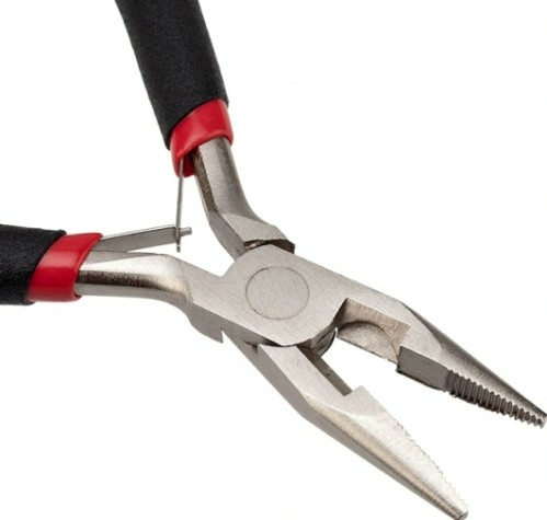 Длинногубцы REXANT Мини 120 мм авторазжим, обливные рукоятки [12-4604]