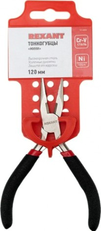 Длинногубцы REXANT Мини 120 мм авторазжим, обливные рукоятки [12-4604]