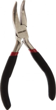 Длинногубцы REXANT Мини 120 мм изогнутые, авторазжим, обливные рукоятки [12-4603]