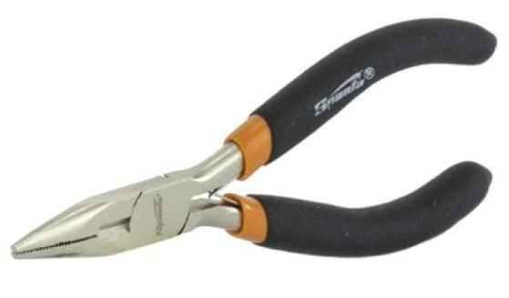 Длинногубцы Sparta 130 мм mini, никелированные, прямые, авторазжим// [17820]